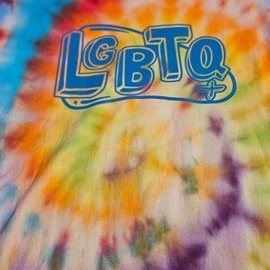 LGBTYQ Tie Dye Shirt - short sleeve - Mulit Colored - Mens size XL